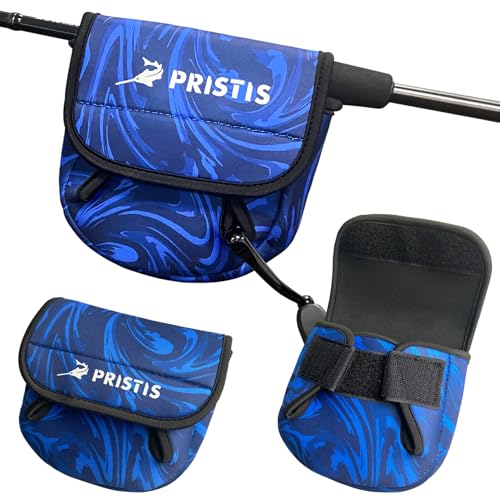 Pristis Spinning Reel Cover, Protective Pouch Bag made of 3mm Thick Impact Resistant Neoprene, Soft Adjustable Fishing Storage Protection Sleeve Case Accessory Gear for 1000-2000 series, size: S