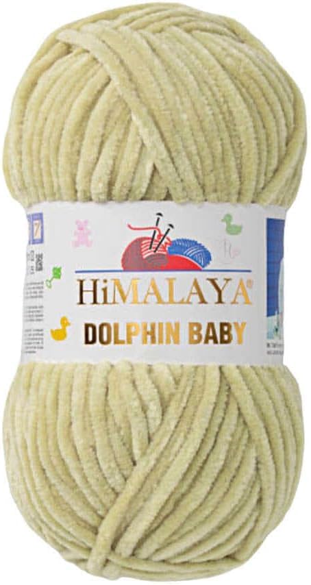 Himalaya Dolphin Baby Yarn Each Skein 100gr 120m Super Bulky Yarn for Knitting&Crocheting Ideal for Cardigans Shawls Blankets Hats and Home Textiles (1, 80359 Grass Green) — image 1