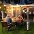 ROYGROW 48,000 BTU Propane Patio Heater with Wheels,Outdoor Propane Heater with Wheels, Round Table Design, Stainless Steel Burner, Tip-Over Protection System for Home, Patio, Garden & Commercial, Bro