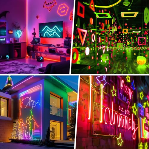 Image of Flexible Led Panel,Electroluminescent Panel Sheet EL Tape Cuttable Soft for Mask Eye Cosplay Party Decor DIY-Continuous /Slow Flash /Fast Strobe 3x24 cm Lightblue (red, 1 * 1)