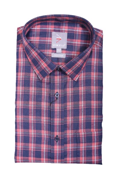 Image of Men's Cotton Casual Full Sleeve Checkered Shirt