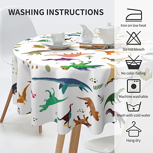 Vodbne Dinosaur Round Tablecloth 60 Inch For Indoor And Outdoor, Waterproof Table Cloth Cover Decorative For Kitchen Dining Table, Parties And ​Camping #TOP3