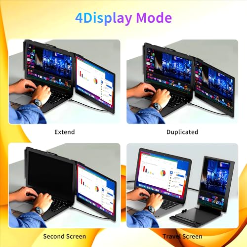 Image of CIDETTY Laptop Screen Extender, 14 inch Dual Portable Monitor FHD 1080P IPS, USB-C /HDMI Plug & Play Travel Screen for 13-17 inch Laptops, Compatible with Wins /Mac /Chrome /Switch /Android