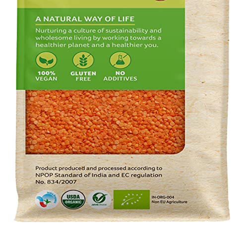 Image of Organic Tattva Masoor Dal 500gms, Malka Split - Red Lentils for Everyday Cooking Masoor Dal, Soups, and Indian Meals (Pack of 2)