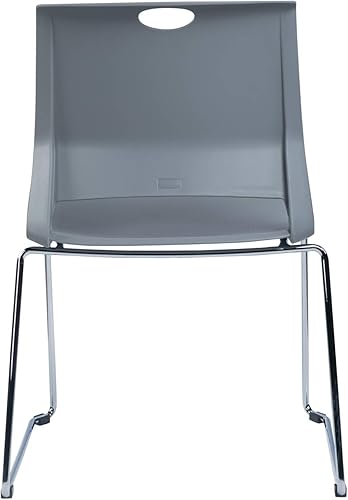 Miniatura 6 de Paquete de 4 sillas apilables, sillas ligeras de plástico premium, silla apilable con base de trineo para oficina, hogar, biblioteca, centros de