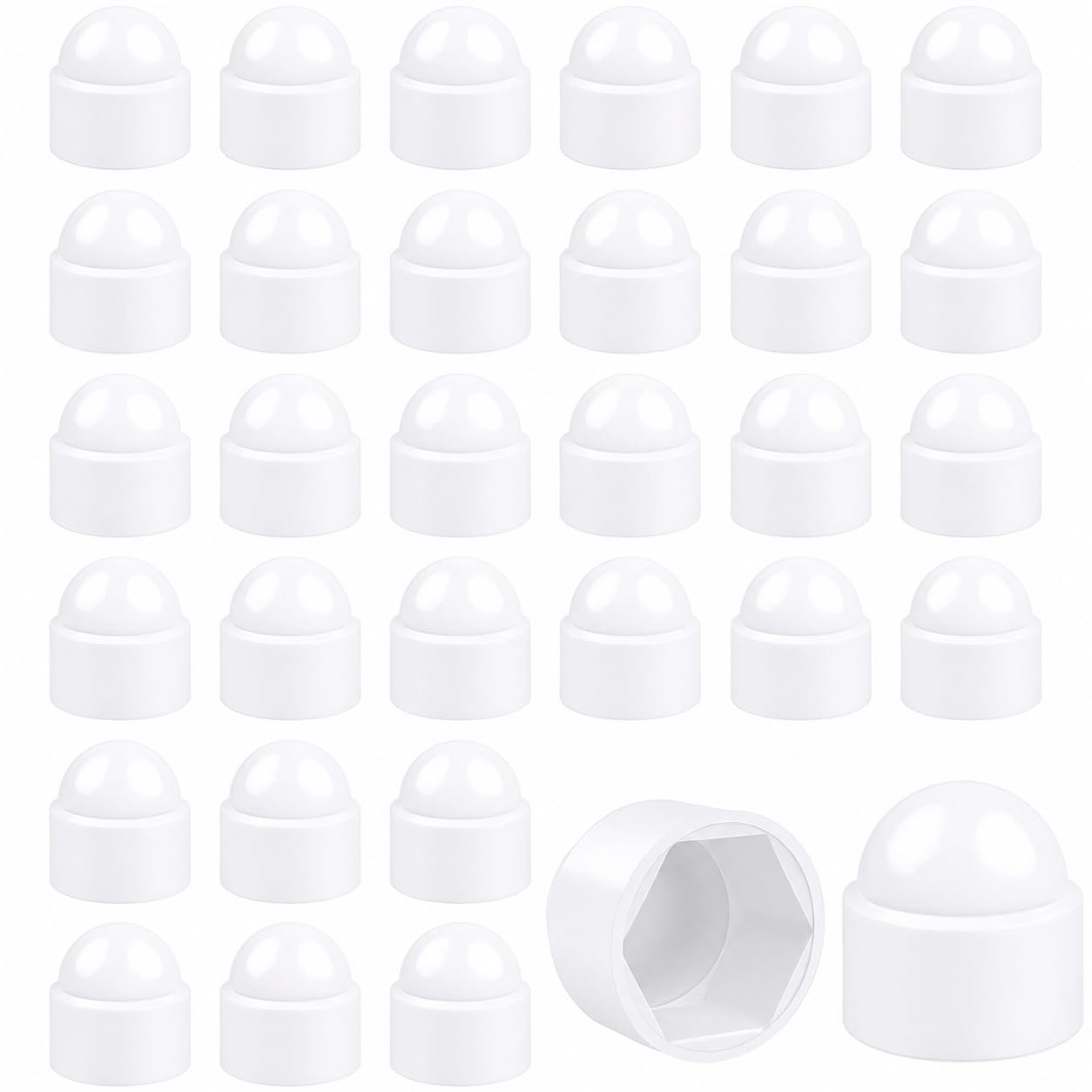 30 Pcs M12 White Screw Caps,Hex Nut Protective Covers,Nut Covers