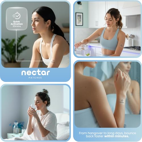 Image of Nectar Recovery Patches | DHM, L-Theanine, Milk Thistle Replenishment & Hydration Support | Night Out Recovery Support for Adults | Travel-Friendly Vitamin Patch Kit | Party Kit Supplies | 30 Count