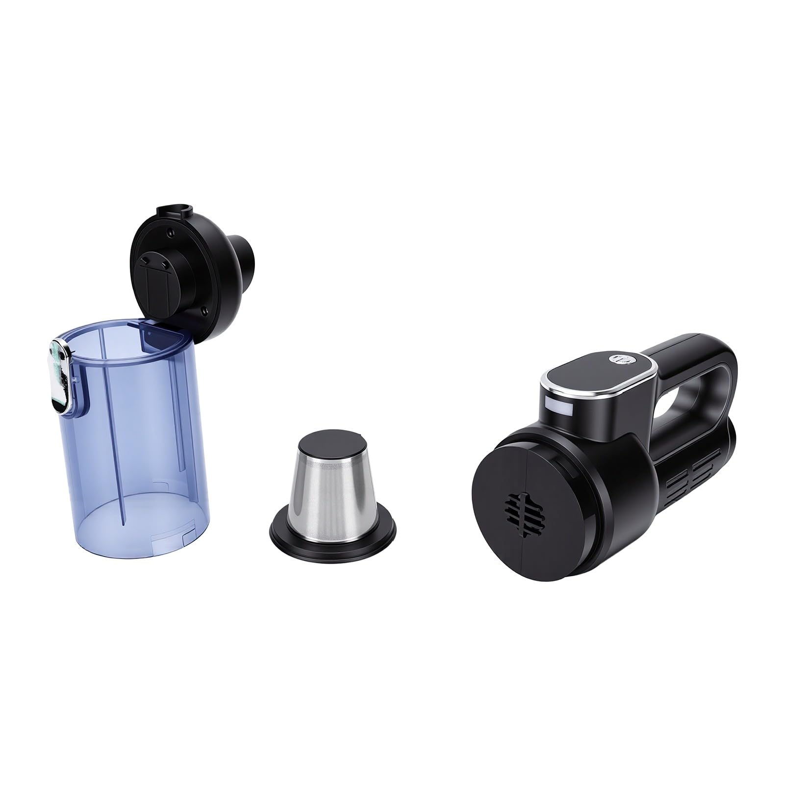 Aspiradora de Mano Inalámbrica para Coche, Aspiradora Mano Portátil con Luz LED y Pantalla LCD, Mini Aire Coche, Motor sin Escobillas para el Hogar, Pelo Mascotas (Gray)