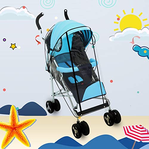ベビー用品 雨、風、霧から保護するために、ゴルフカート、ベビーカー、車椅子用の調節可能な透明カバー、蚊(透明な食品グレードの小型サイズの直線モード) ベビー用品 (色 : Transparent)