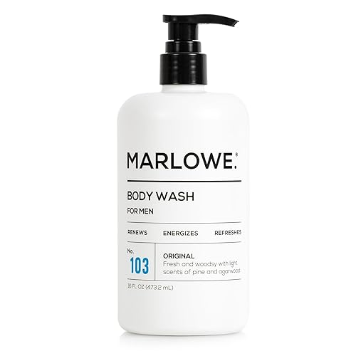 MARLOWE N 103 - Gel de baño para hombre 16 onzas energizante y refrescante incluye extractos naturales extractos de aloe y té verde