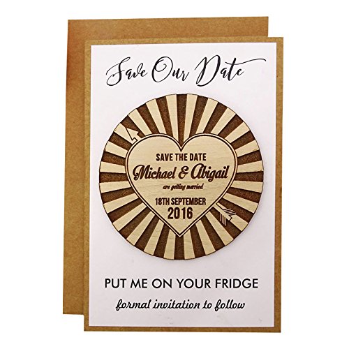 Magnets de mariage personnalisés rustiques : lot de 45 Save the Date avec enveloppes