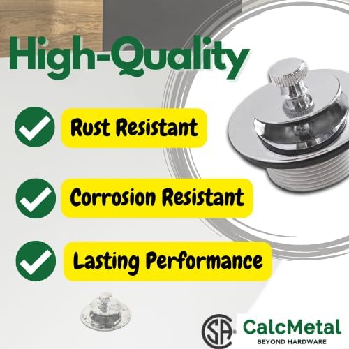 Miniatura 5 de Tapón de drenaje de bañera con buje de plástico ABS, se adapta a zapatos interiores de bañera de 1-12 pulgadas o 1-38 pulgadas, fácil de instalar,