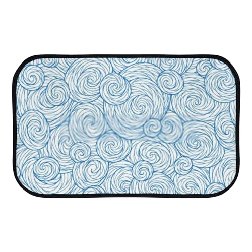 Nuansexi Bathroom Rugs Abstract Waves Curves Pattern Floor Mats Non Slip Bathmat Doormat Tub Mat Coral Velvet Absorbent Entrance Carpet Mats Machine Washable Bedroom Decor