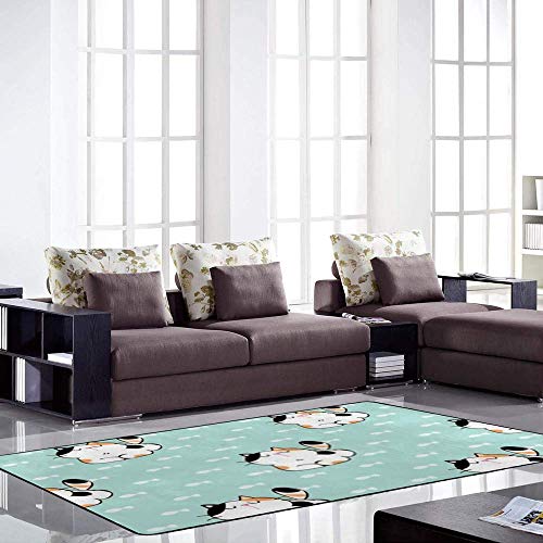 Tapis corail en tissu polyester et coton stretch motif chat