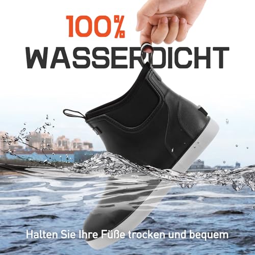 zaxunai Gummistiefel Herren Halbhoch Wasserdicht, Gefüttert Protective Anti-Rutsch Stiefeletten, Grundlegend PVC Chelsea-Stiefel