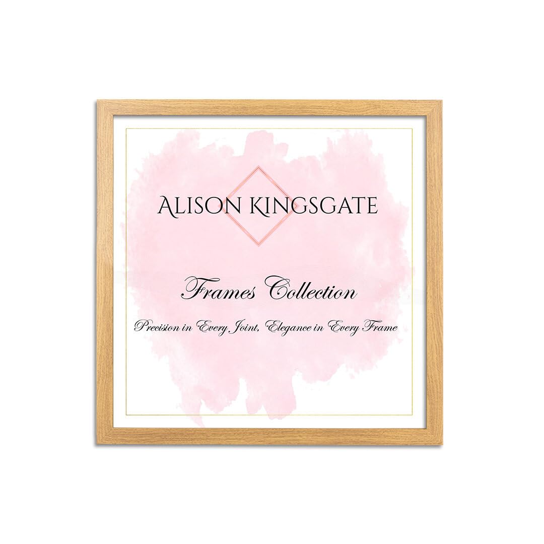 Alison Kingsgate Sleek 40X40CM Picture Frame - Engineered Wood with Shatterproof Perspex Front -Perfect for Photos, Posters, Certificates -Suitable for Wall Mount or Tabletop Display - Oak — image 1