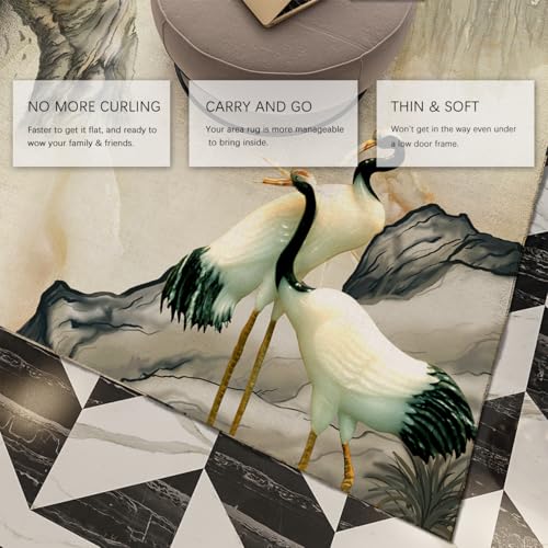 Tapis oiseaux de la forêt lavable en machine pour chambre et salle à manger - 4