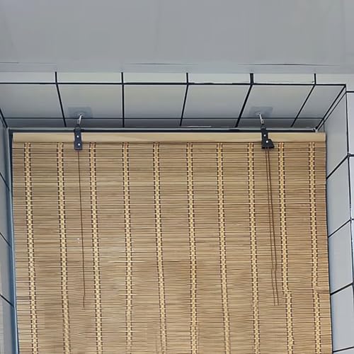 Stores d'extérieur respirants en bambou pour maisons, jardins et terrasses, 70 x 180 cm, protection UV à 75 %, lattes de bambou élégantes, auvent bloquant...