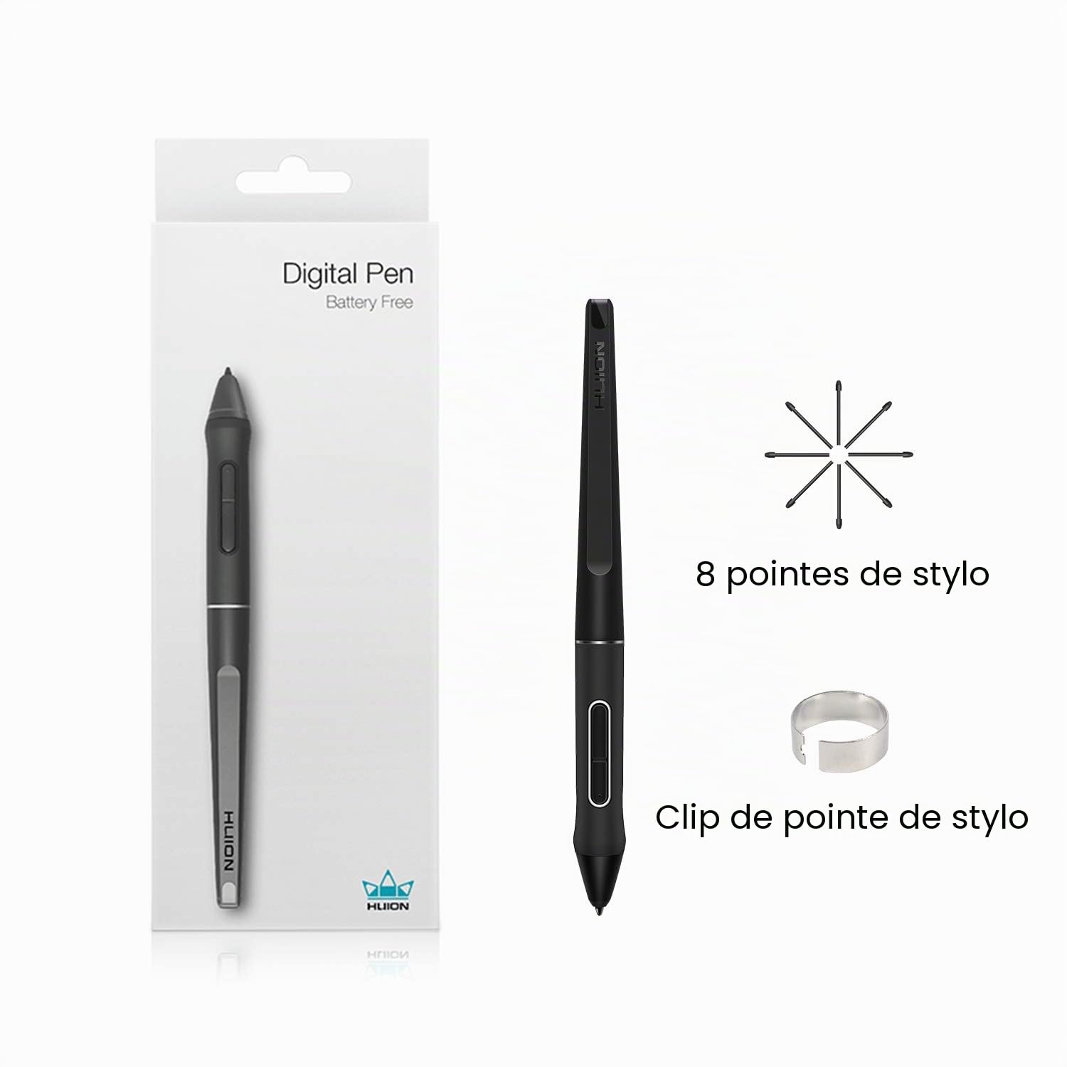 HUION Pen sans Batterie PW517 Compatible avec l'écran à Stylet Kamvas 13 et Kamvas Pro 24