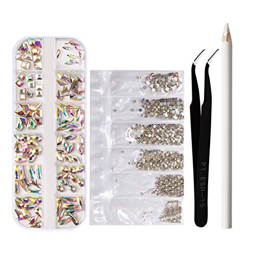 Nagel Kristalle AB Strasssteine mit Flache Rückseite Gemischt Nagel Diamant Stein für Nagel Kunst Kleidung Schuhe…