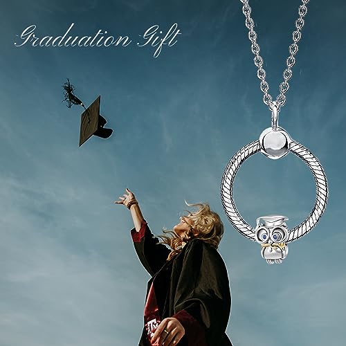 Image of Graduation 2023 Girl Gift Charm Graduate Bachelor's Hat Scroll Bead for Pandora Bracelet