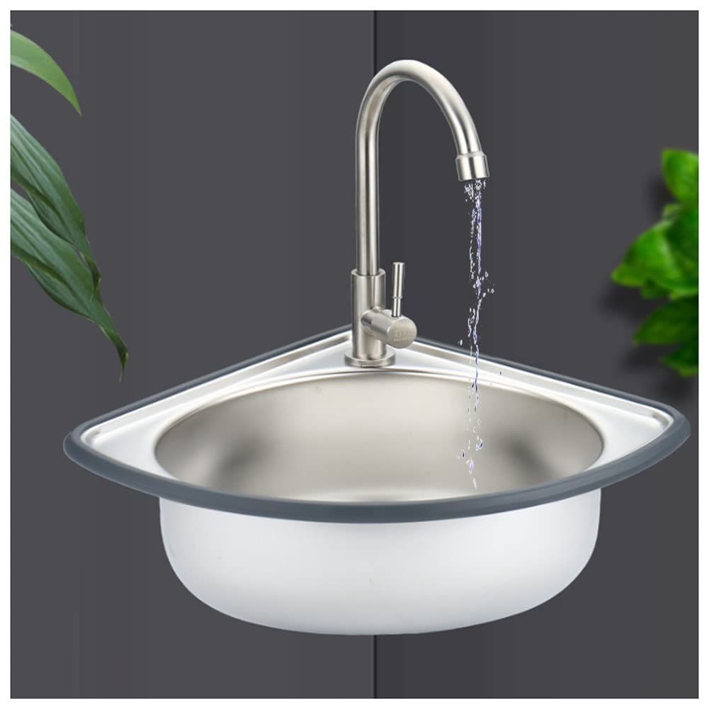 Wand Edelstahl Eckspüle Badezimmer Mini Waschbecken Aufsatzwaschbecken Aufsatzspüle Kleine Spüle für Küche WC Labor RV