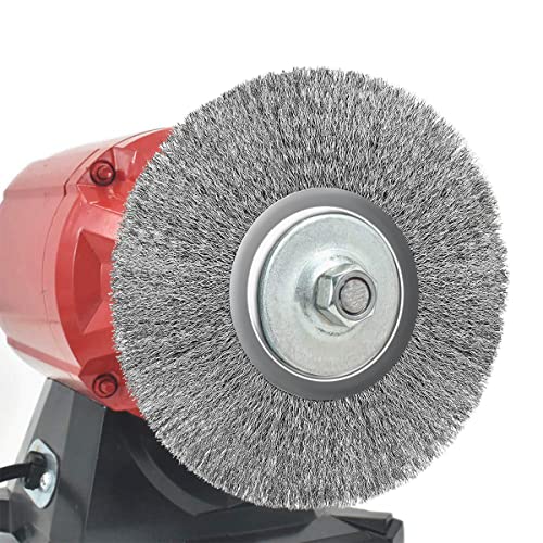 YKLP 4 inch Stainless Steel Wire Wheel Brush with 5/8" Bore for Angle Grinder Derusting Cleaning Polishing