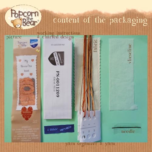 Kit point de croix compté marque-page DIY Popcorn Biscuit Vervaco