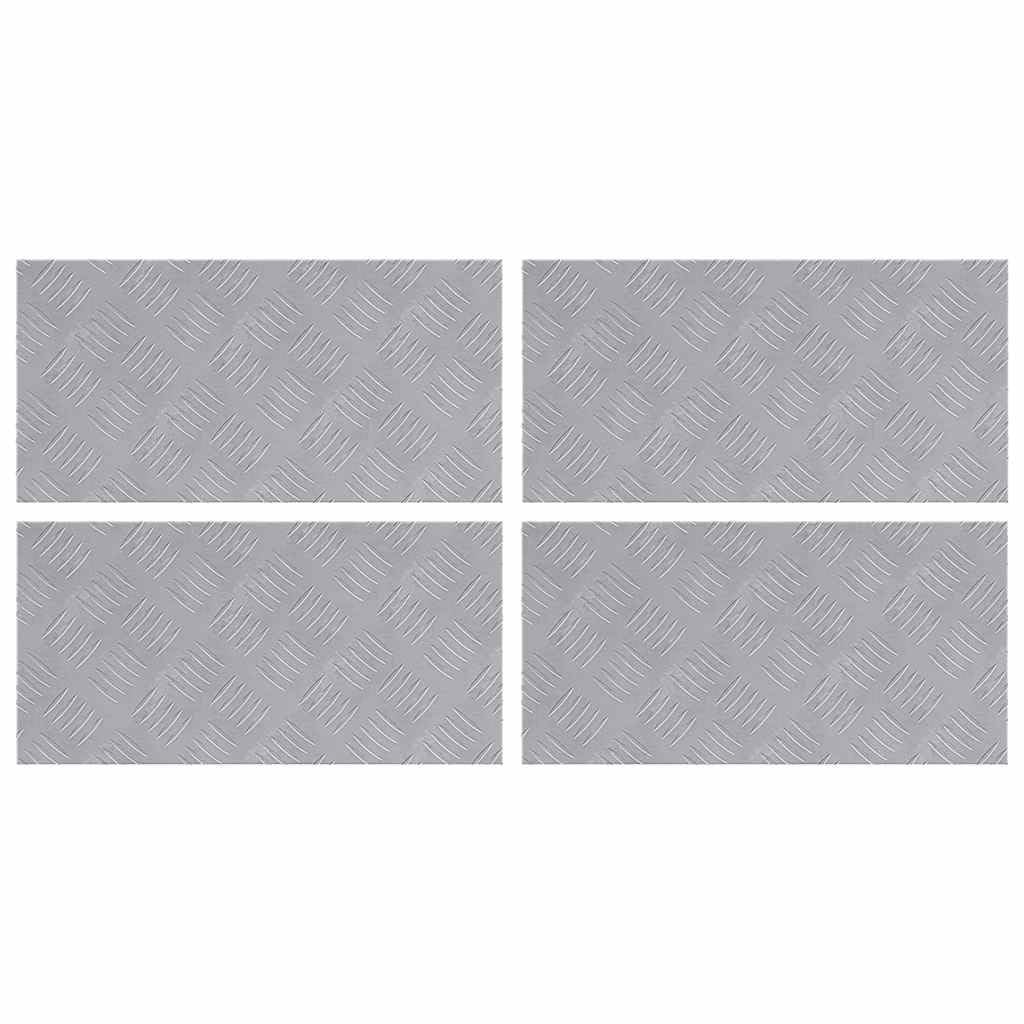 Szczelina 4 szt. 50 x 25 cm srebrny aluminium prostokątny