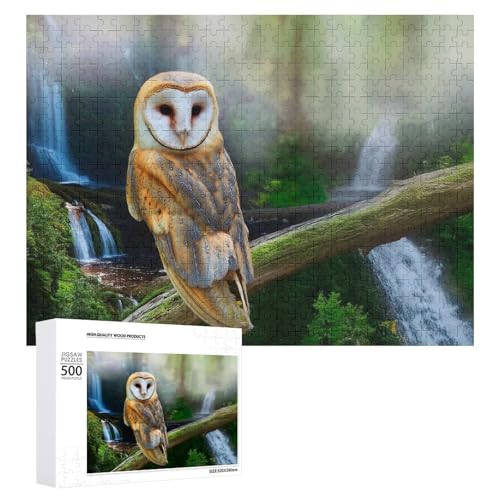 Rompecabezas para adultos de 500 piezas Barn Owl by Waterfall de corte preciso