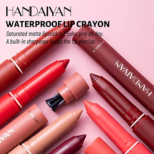 Ktouler 6 Colors Matte Lip Liner Pencil Set, Smooth Waterproof Long Lasting Non-Stick Cup Velvet Lipstick Gift Makeup Set For Women And Girls(B) #TOP2