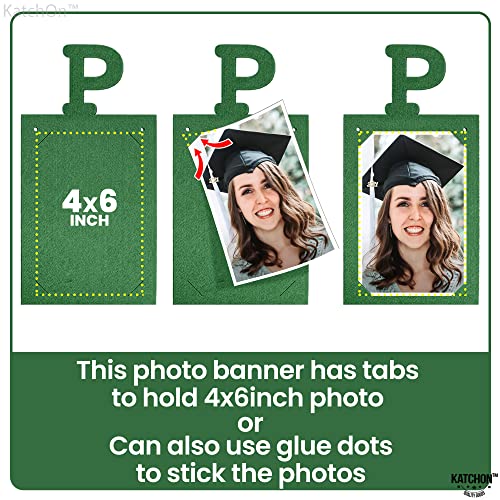 Image of Graduation Decorations 2026 | Felt Green Graduation Photo Banner 2026 4x6 - Large 10 Feet | Proud of You Banner | Grad Picture Banner, Grad Banner 2026 Personalized | KatchOn