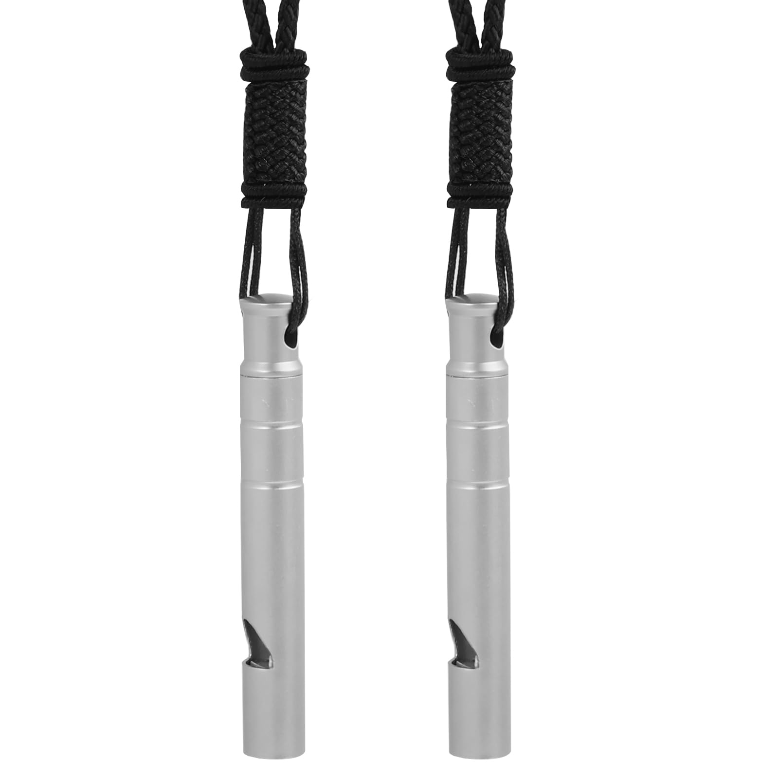 Titan-Notfallpfeife, 120 dB, Überlebens-Sicherheitspfeifen mit schwarzem Umhängeband, kleine lebensrettende laute Pfeife für Trainer, Sport, Bootfahren, Hundetraining, Wandern, Camping, Kinder, Männer
