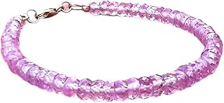 Natural Bright Pink Sapphire Bracelet Solid 18K Gold, 7 1/3", 5th 10th 45th Anniversary, September Birthstone