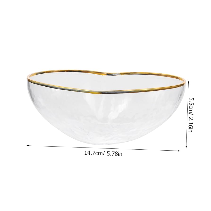 Amazon.co.jp: FUOYLOO 1個 丼鉢 ガラスのハートボウル ガラスの