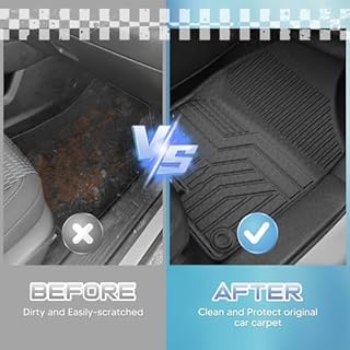 FIILINES Floor Mats for Jeep Cherokee 2016-2023 All Weather TPE Floor Liners Waterproof Durable 1st & 2nd Row Liner Set Cherokee Accessories (Black)