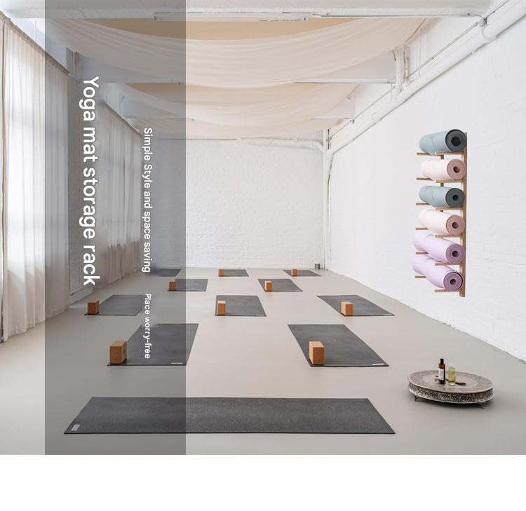 Support tapis de yoga mural en bois de 2 à 9 couches - 6