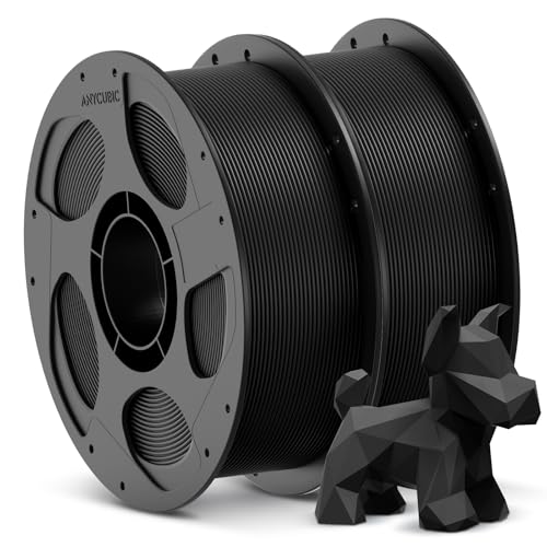 ANYCUBIC PLA Filament, 1.75mm 3D Printing PLA Filament with Intelligent Identification,Dimensional Accuracy +/- 0.02mm for FDM Printer, 2KG Spool,Black