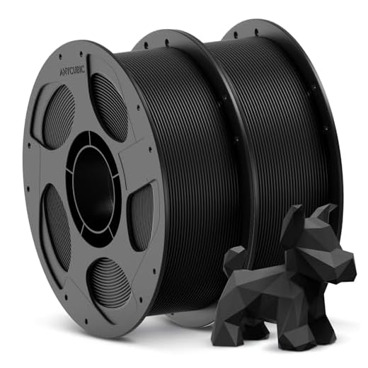 ⚡ ANYCUBIC 3D Printer Filament PLA Bundle, PLA Filament 1.75mm Dimensional Accuracy +/- 0.02mm, 1KG Reusable Spool, 2KG Black
