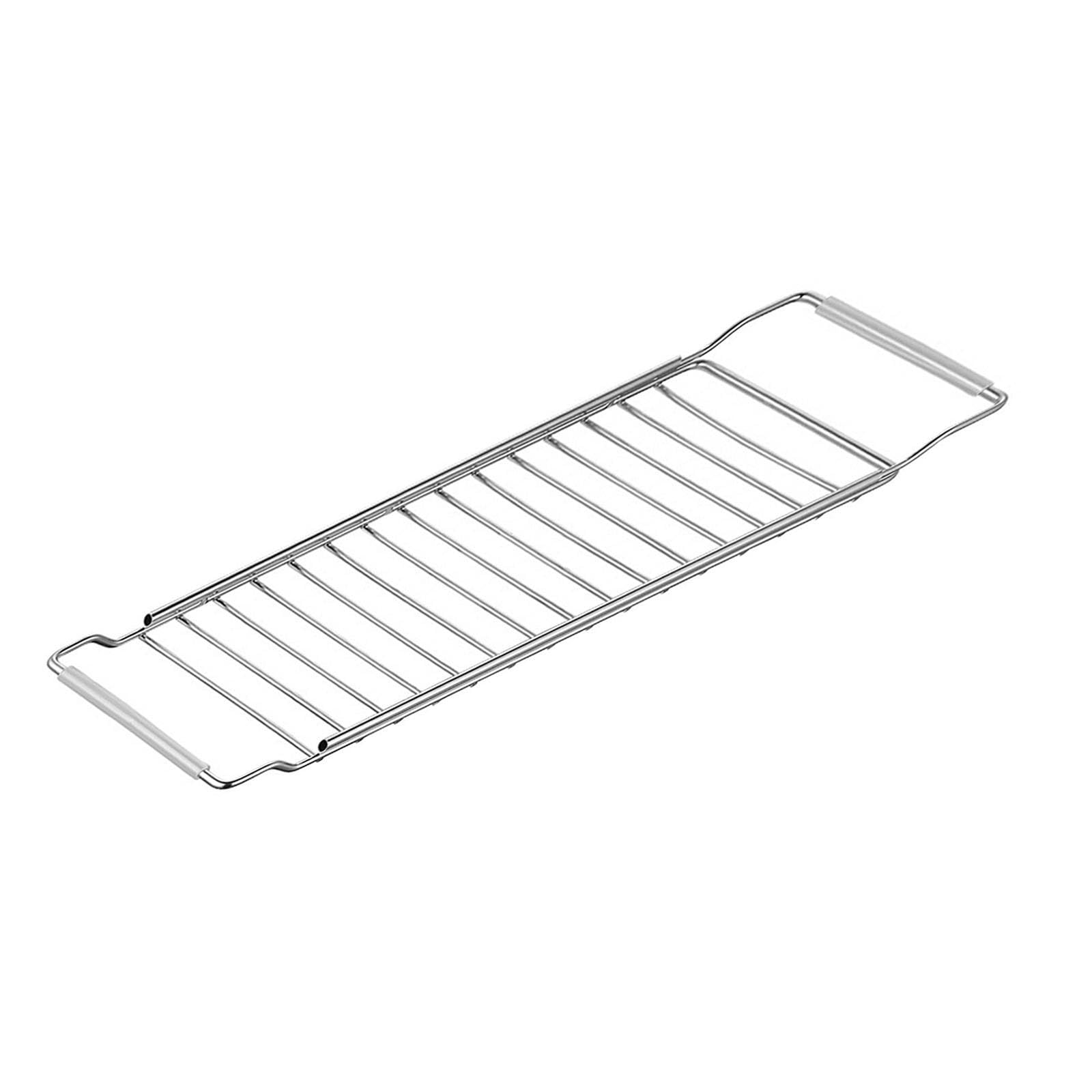 Puxzyax Small Kitchen Brush Dishcloth Holder Drain Shelf Organize Sink Area Easily Access Utensils Plates Counter Clear Telescopic Sink Storage Rack Dishcloth Towel Rack 40-65Cm
