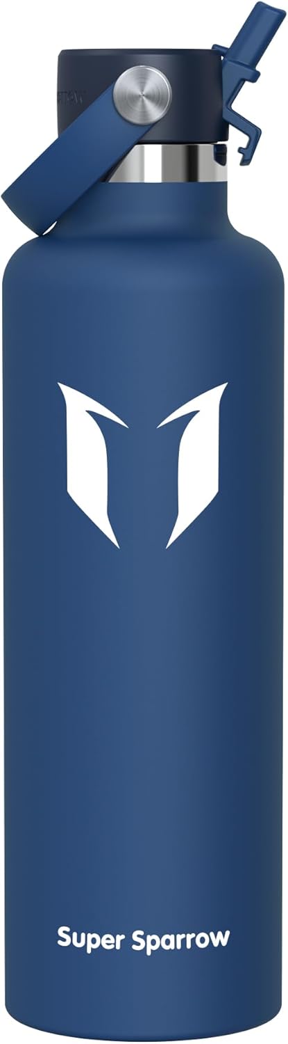 Sparrow Insulated Water Bottle - 350ml/500ml/750ml/1L/1.2L - FlipFlow Metal Water Bottles with Straw Lid - BPA Free - Leakproof Stainless Steel Flask for Sport, Gym, School, Outdoor, Travel — image 51