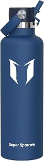 Super Sparrow Water Bottle - 350ml/500ml/750ml/1L/1.2L - Stainless Steel Metal Bottle - Thermos Standard Mouth - Non-toxic BPA-Free - Perfect As A Sports Bottle | Sportflaska, Water Bottle, Läckagesäker, Diskmaskinssäker, BPA-Fri, Vakuum, Isolerad, Kall, Varm, Skola, Sport, Gym, Office
