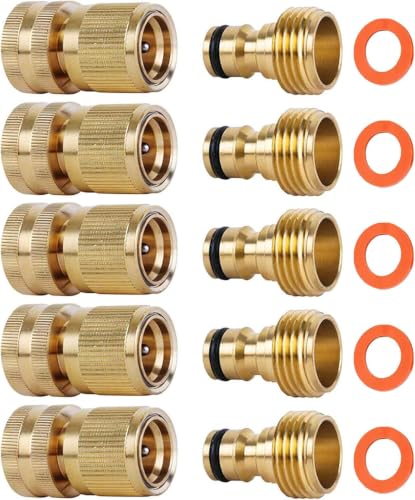 SHOWNEW Quick Connect Hose Fittings, 3/4 Inch Brass...