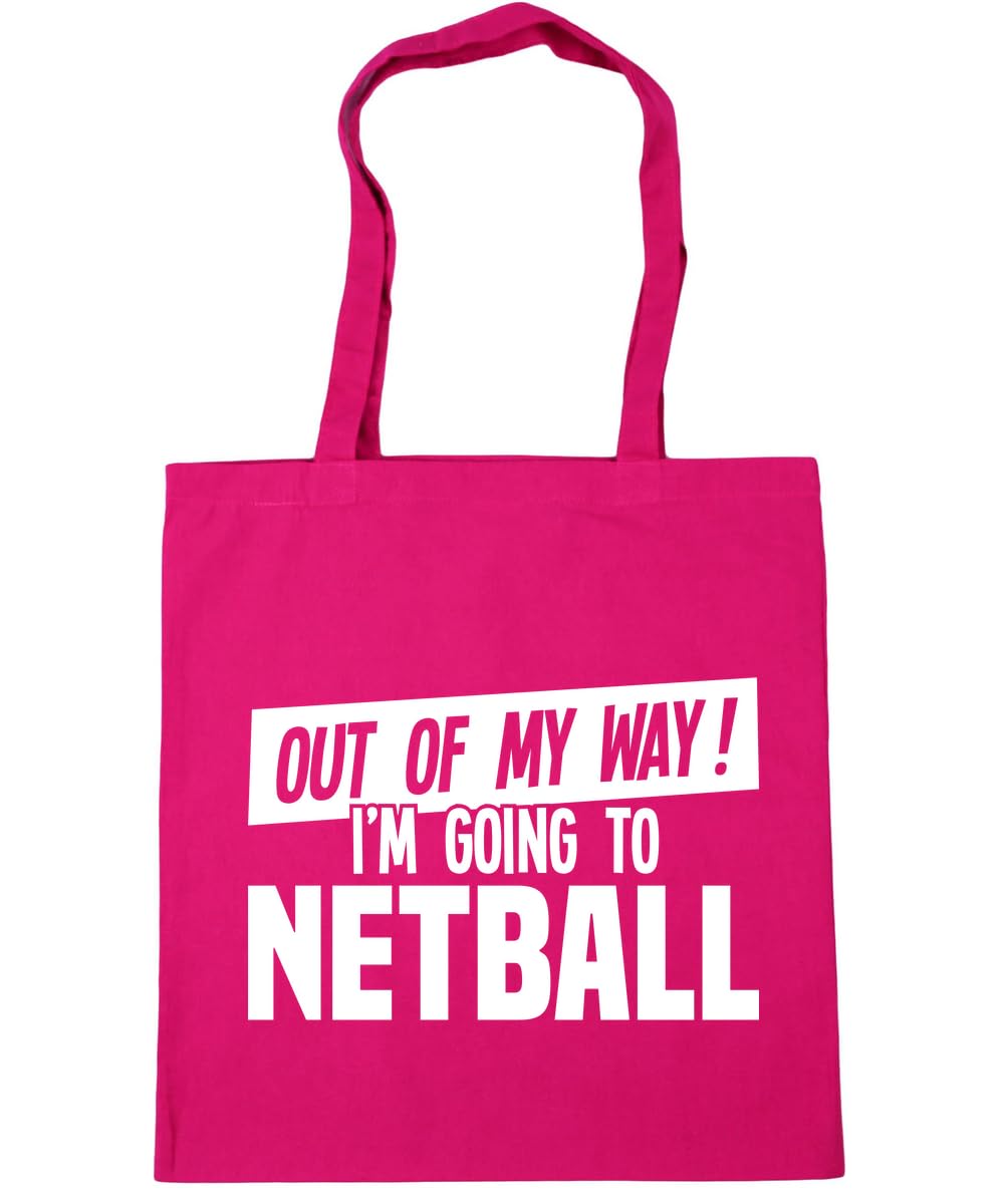 Hippowarehouse Out of My Way I'm Going to Netball Tote Shopping Gym Beach Bag 42cm x38cm, 10 litres