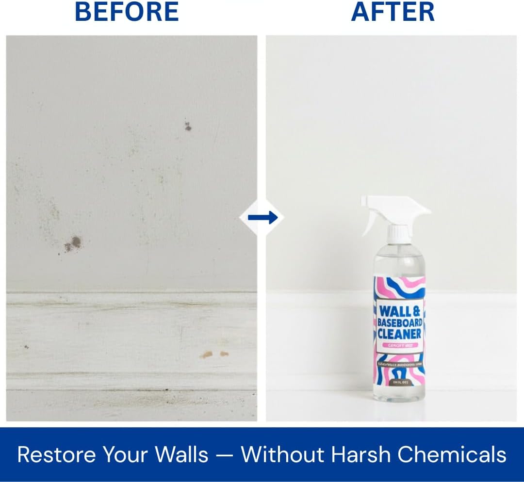812 Wall & Baseboard Cleaner Spray – Safely Cleans Painted Walls, Baseboards, Kitchen Cabinets, Doors & More | Family & Pet Friendly | Made in America | 24oz.