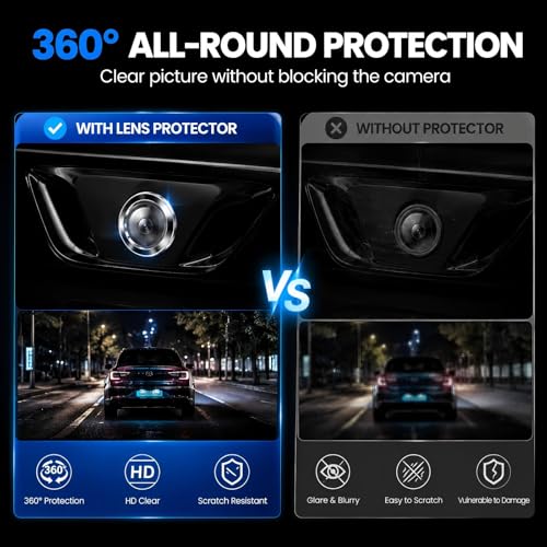 6 pcs Car Camera Lens Protector,Car 360 Panoramic Camera Protective Cover,Clear Transparency Weatherproof Cars Backup Cameras Protection,Anti-Glare,Anti-Rain,Anti-Collision