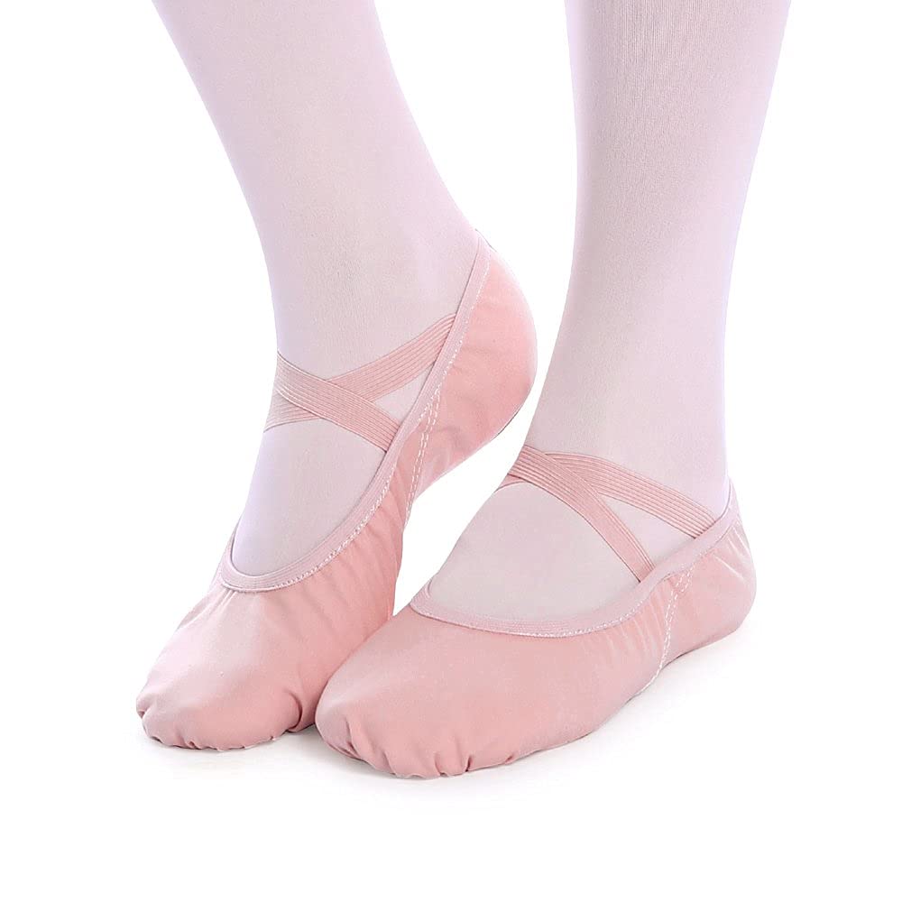 Legou Ballet Shoes Women Dance Shoes for Girls Leather Sole Yoga Shoes Soft Pink Size US13/EU31