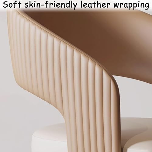 Miniatura 5 de YVYKFZD Sillas de comedor de mediados de siglo, juego de sillas de cocina de cuero, silla de comedor con respaldo curvado y patas de metal, sillón