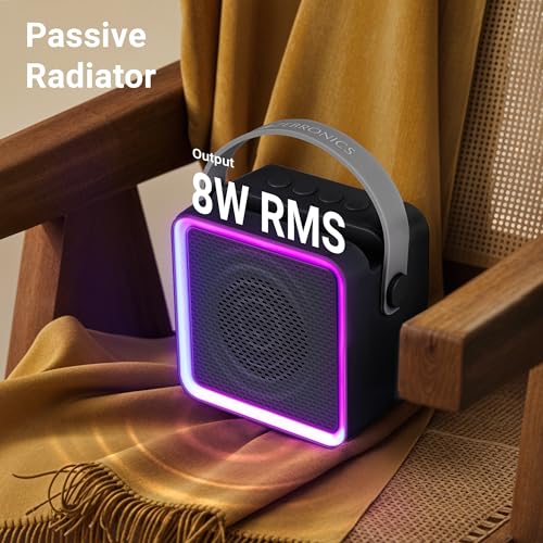 ZEBRONICS County 8, Portable Bluetooth Speaker, 8 Watts, Upto 7 Hours Playback, Passive Radiator, BTv5.3 | TWS | USB | mSD, RGB LED, Call Function,... - Image 2