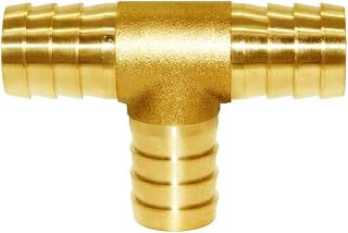 Joywayus 5/8"x1/2"Large(14mm) x 5/8" ID Hose Reducing Barb Tee 3 Way Union Fitting Intersection/Split Brass Water/Fuel/Air